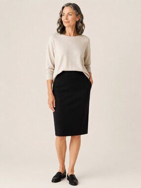 NWT Eileen Fisher The System Knit Pencil Skirt Black PM